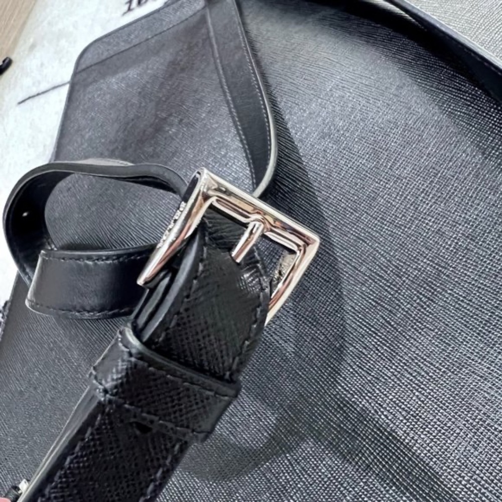 Prada Men's Large Black Saffiano Leather Square Backpack - Picture 12 of 14